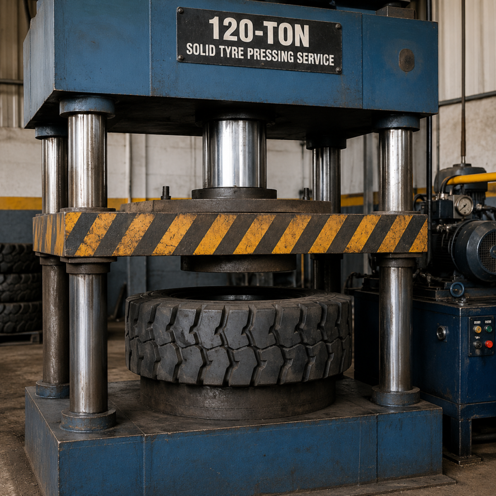 120-Ton Solid Tyre Pressing Service