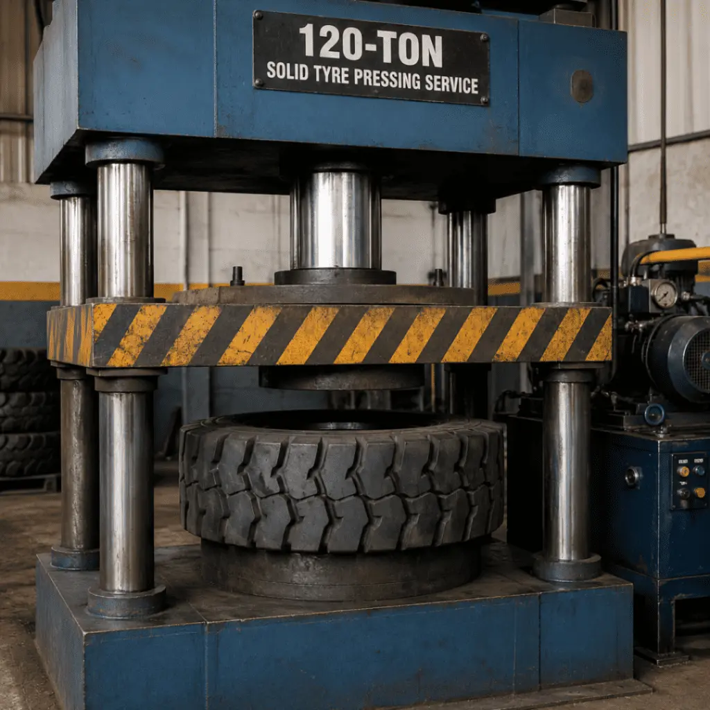 Forklift Solid Tyre Pressing
